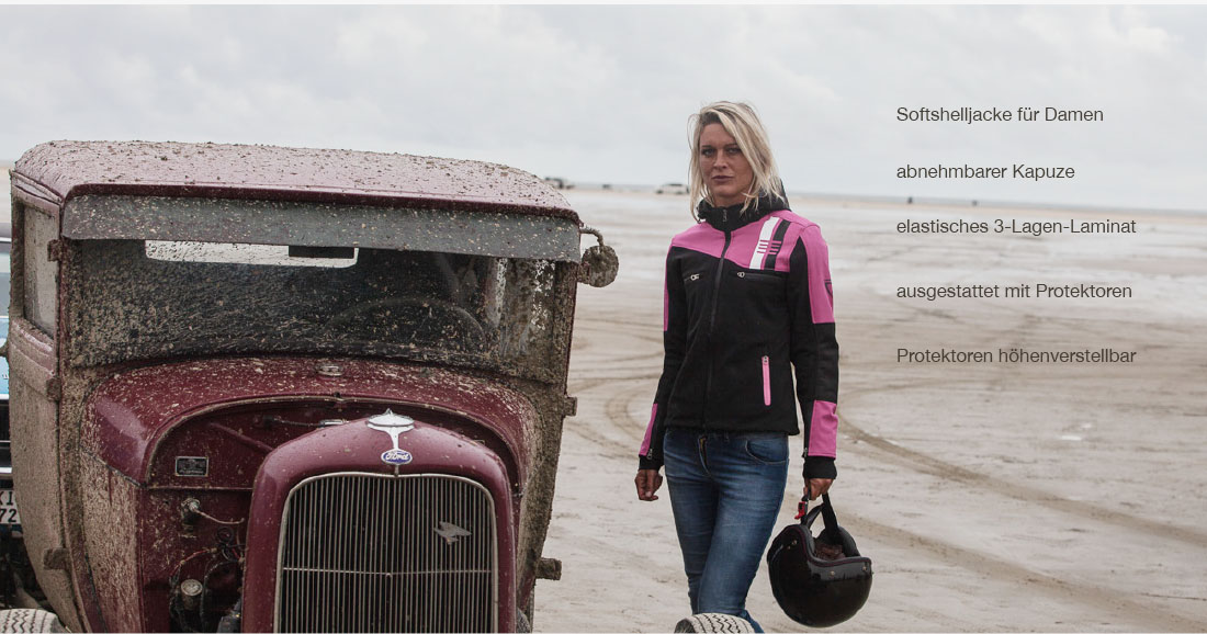 DIFI JAMIE LADY Motorrad Softshell-Kapuzenjacke Damen