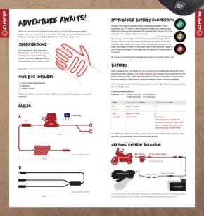 Kabelset für beheizbare DANE Motorradhandschuhe
